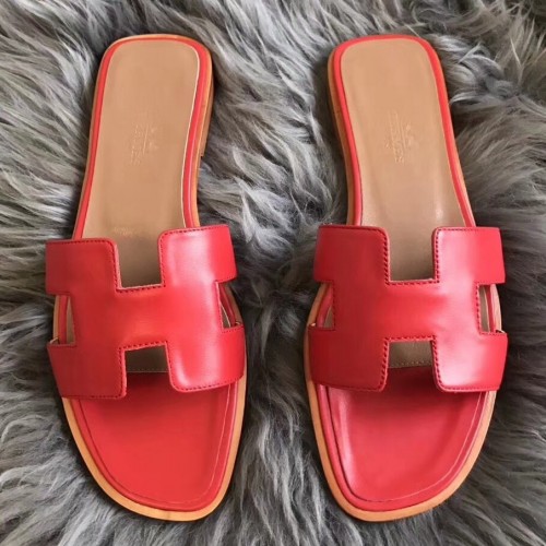 red hermes sandals