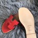 Hermes Oran Sandals In Red Swift Leather