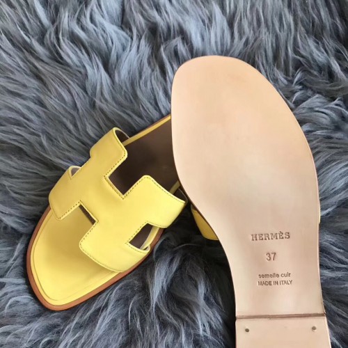 hermes sandals yellow