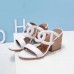 Hermes White Peace Sandals