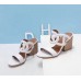 Hermes White Peace Sandals