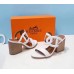 Hermes White Peace Sandals