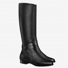Hermes Soria Boots In Black Calfskin Leather