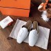 Hermes Tangeria Mule In White Calfskin Leather