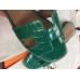 Hermes Green Crocodile Oran Sandals