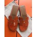 Hermes Orange Crocodile Oran Sandals