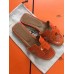 Hermes Orange Crocodile Oran Sandals