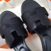 Hermes Black Epsom Oasis Sandals