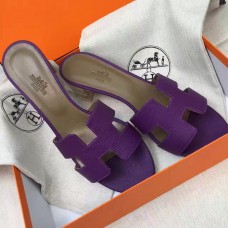 Hermes Purple Epsom Oasis Sandals