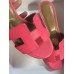 Hermes Rose Lipstick Epsom Oasis Sandals