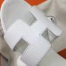 Hermes White Epsom Oasis Sandals