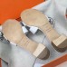 Hermes White Epsom Oasis Sandals