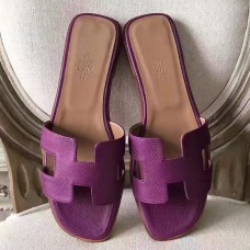 Hermes Oran Sandals In Cyclamen Epsom Leather