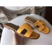 Hermes Oran Sandals In Jaune Epsom Leather