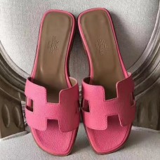 Hermes Oran Sandals In Rose Confetti Epsom Leather