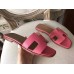 Hermes Oran Sandals In Rose Confetti Epsom Leather