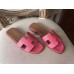 Hermes Oran Sandals In Rose Confetti Epsom Leather