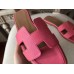 Hermes Oran Sandals In Rose Confetti Epsom Leather