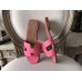 Hermes Oran Sandals In Rose Confetti Epsom Leather