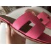 Hermes Oran Sandals In Rose Confetti Epsom Leather