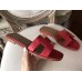 Hermes Oran Sandals In Red Epsom Leather