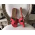 Hermes Oran Sandals In Red Epsom Leather