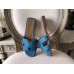 Hermes Oran Sandals In Turquoise Epsom Leather