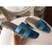 Hermes Oran Sandals In Turquoise Epsom Leather