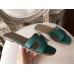 Hermes Oran Sandals In Malachite Epsom Leather