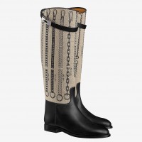 Hermes Jumping Boots In De Camp Dechainee Toile Hermes Jumping Boots In De Camp Dechainee Toile