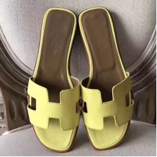 Hermes Oran Sandals In Soufre Epsom Leather Hermes Oran Sandals In Soufre Epsom Leather