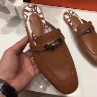Hermes Oz Mule In Camarel Calfskin Leather Hermes Oz Mule In Camarel Calfskin Leather