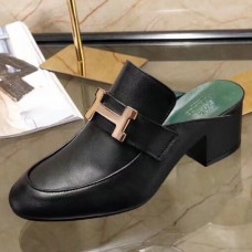 Hermes Paradis Mule In Black Calfskin Leather Hermes Paradis Mule In Black Calfskin Leather