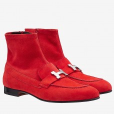 Hermes Red Saint Honore Ankle Boots Hermes Red Saint Honore Ankle Boots