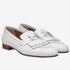 Hermes Royal Loafers In White Calfskin Hermes Royal Loafers In White Calfskin