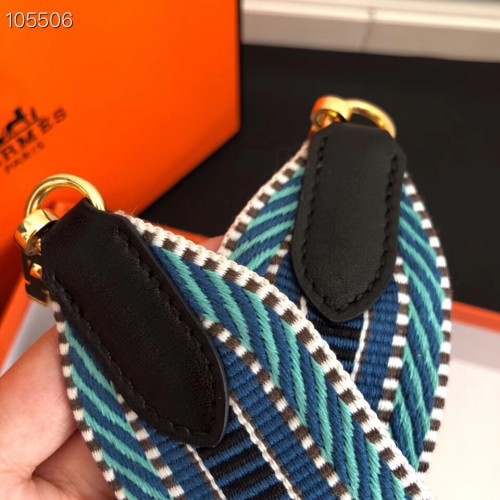 We love Hermes - Sangle Cavale 25 mm/70cm(PHW bag strap SOLD bleu  encre/cuivre/noir