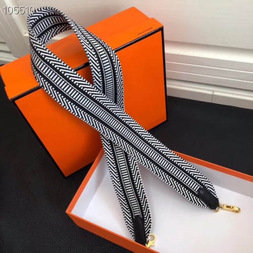 RARE! NEW Hermes Sangle Cavale canvas 50mm bag strap écru black gold ghw  105cm