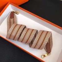 Hermes Sangle Cavale 50 mm Bag Strap Bronw/White Hermes Sangle Cavale 50 mm Bag Strap Bronw/White