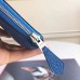 Hermes Blue Clemence Azap Zipped Wallet