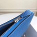 Hermes Blue Clemence Azap Zipped Wallet