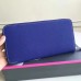 Hermes Blue Electric Clemence Azap Zipped Wallet