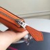 Hermes Orange Clemence Azap Zipped Wallet