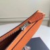 Hermes Orange Clemence Azap Zipped Wallet