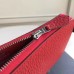 Hermes Red Clemence Azap Zipped Wallet