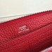 Hermes Red Clemence Azap Zipped Wallet