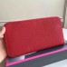 Hermes Red Clemence Azap Zipped Wallet