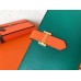 Hermes Bi-Color Epsom Bearn Wallet Malachite/Orange