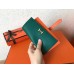 Hermes Bi-Color Epsom Bearn Wallet Malachite/Orange