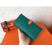 Hermes Bi-Color Epsom Bearn Wallet Malachite/Orange