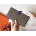 Hermes Bi-Color Epsom Bearn Wallet Taupe/Electric Blue